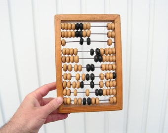 Vintage abacus Wooden Abacus Old Bulgaria Abacus Antique School Calculator Primitive Computer Old Wood Calculator Office Decor