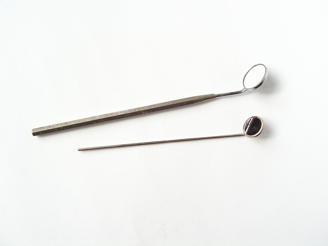 Dentist Mirrors Marked Set of 2 Mirrors Vintage Dentist Tools Etsy