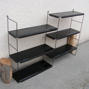 Industrial shelving for wall NOT USED Metal matte black shelf 6 shelfs Book shelves Wall shelf book String Shelves Nisse strinning