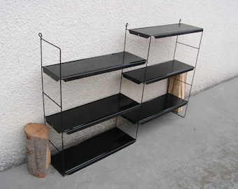 Industrial shelving for wall NOT USED Metal matte black shelf 6 shelfs Book shelves Wall shelf book String Shelves Nisse strinning