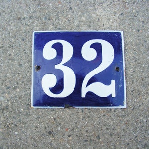 Old retro metal house building number plate plaque sign 48 USSR made