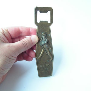 Vintage Brass Johnnie Walker Bottle Opener, Bar Tool Accessory image 3