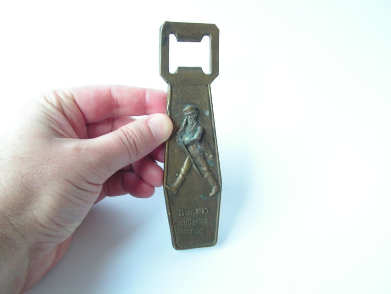 Vintage Brass Johnnie Walker Bottle Opener, Bar Tool Accessory image 3