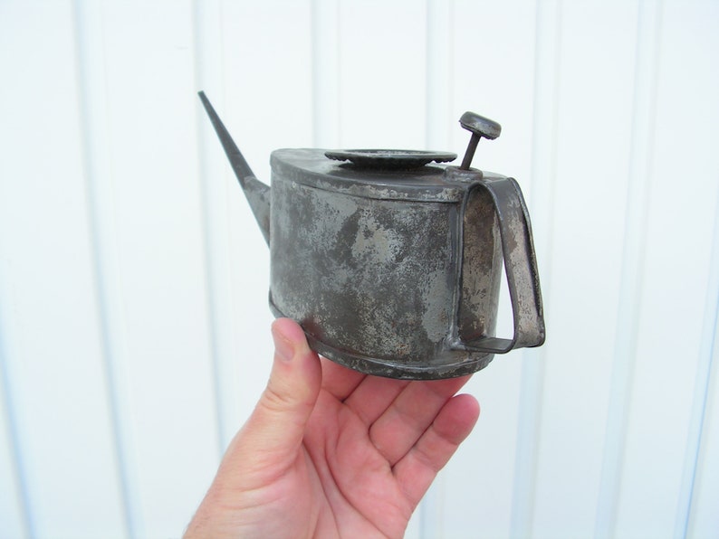 Vintage Pump Oil Can Oil Tin Long Spout Oil Can Antique Etsy