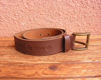 【美品】 DSQUARED2 FIVE STAR CAMPIN レザー ベルト Authentic Dsquared2 Silver Enamel Five Star Campin Tone