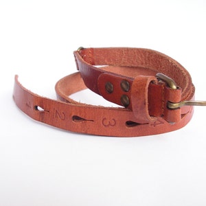 Vintage Leather Belt/Plain Leather Belt/Womens Leather Belt/Cowgirl Belt/Tan Cowhide Leather/Rockabilly/Vintage Hippie Belt