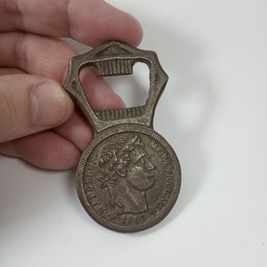 Vintage metal opener Napoleon, Bottle opener Paris Souvenir, France text Beer Opener, Bottle Cap Opener, Bar Tool, Bar Accessory