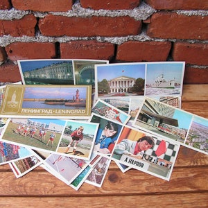 Leningrad sport postcards Collectable photo set 18 Leningrad postcards set Architecture photos USSR sport photos of Petersburg Scrapbooking