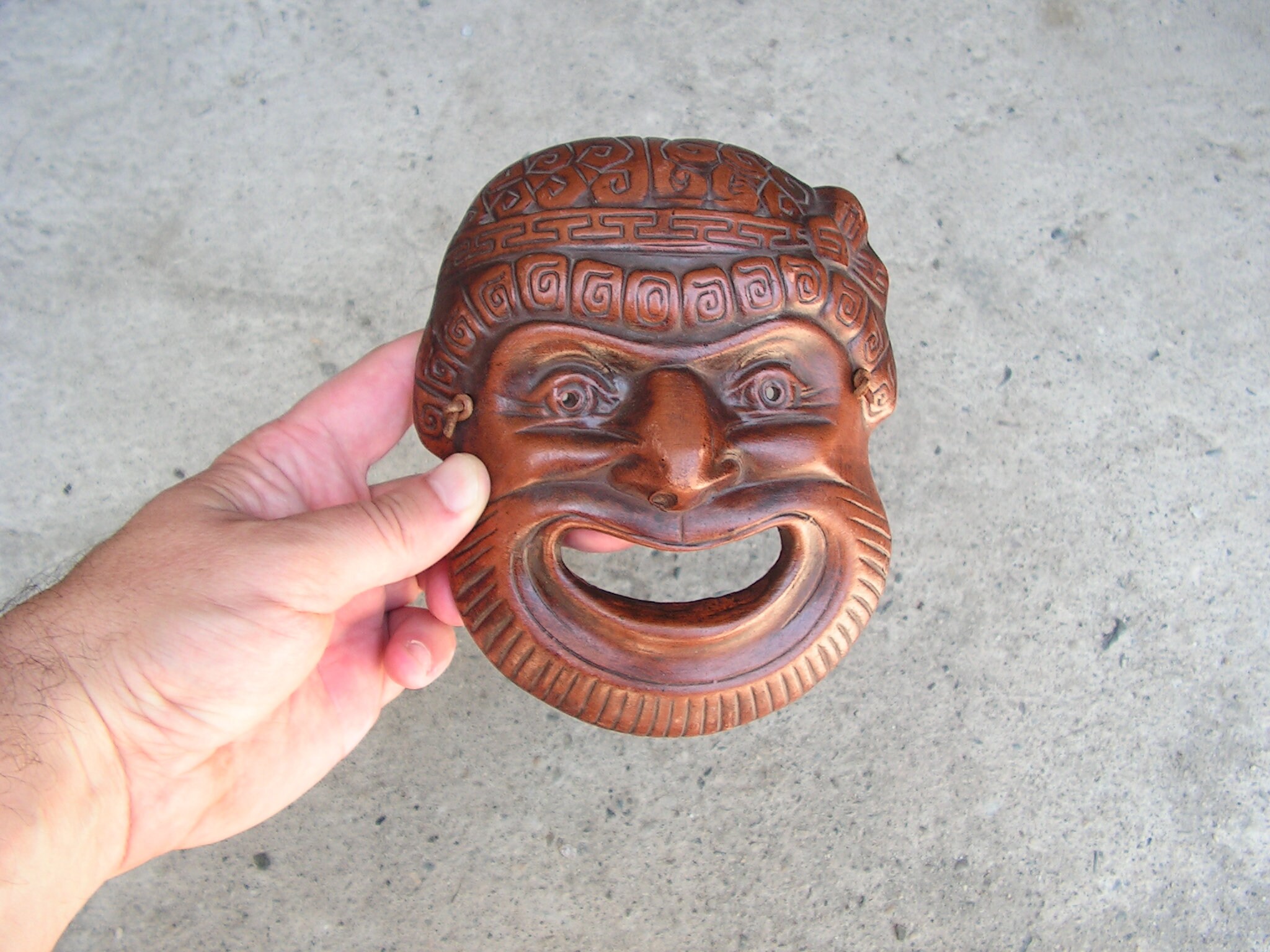 Greek Ceramic Smiling Mask, Face Terracotta Art Mask, Gothic Decor ...