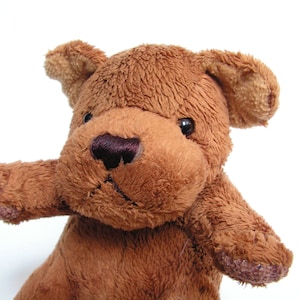 Vintage Little Teddy Puppy Brown Plush Dog Brown Puppy Stuffed Toy Plush Animal Unique teddy Shar Pei Dog