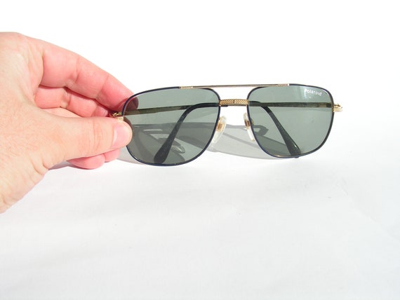 Men sunglasses green lenses POLAROID Retro aviato… - image 6
