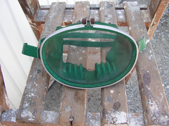 Vintage Scuba Mask, Diving Mask, Soviet Swimming Mask USSR, Swimming Goggles, Rubber Mask, Mask Oval Glass, Diving accessories