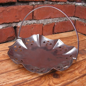 Vintage plate serving dish, Cake plate, Sweet tray with handle, Oval serving platter