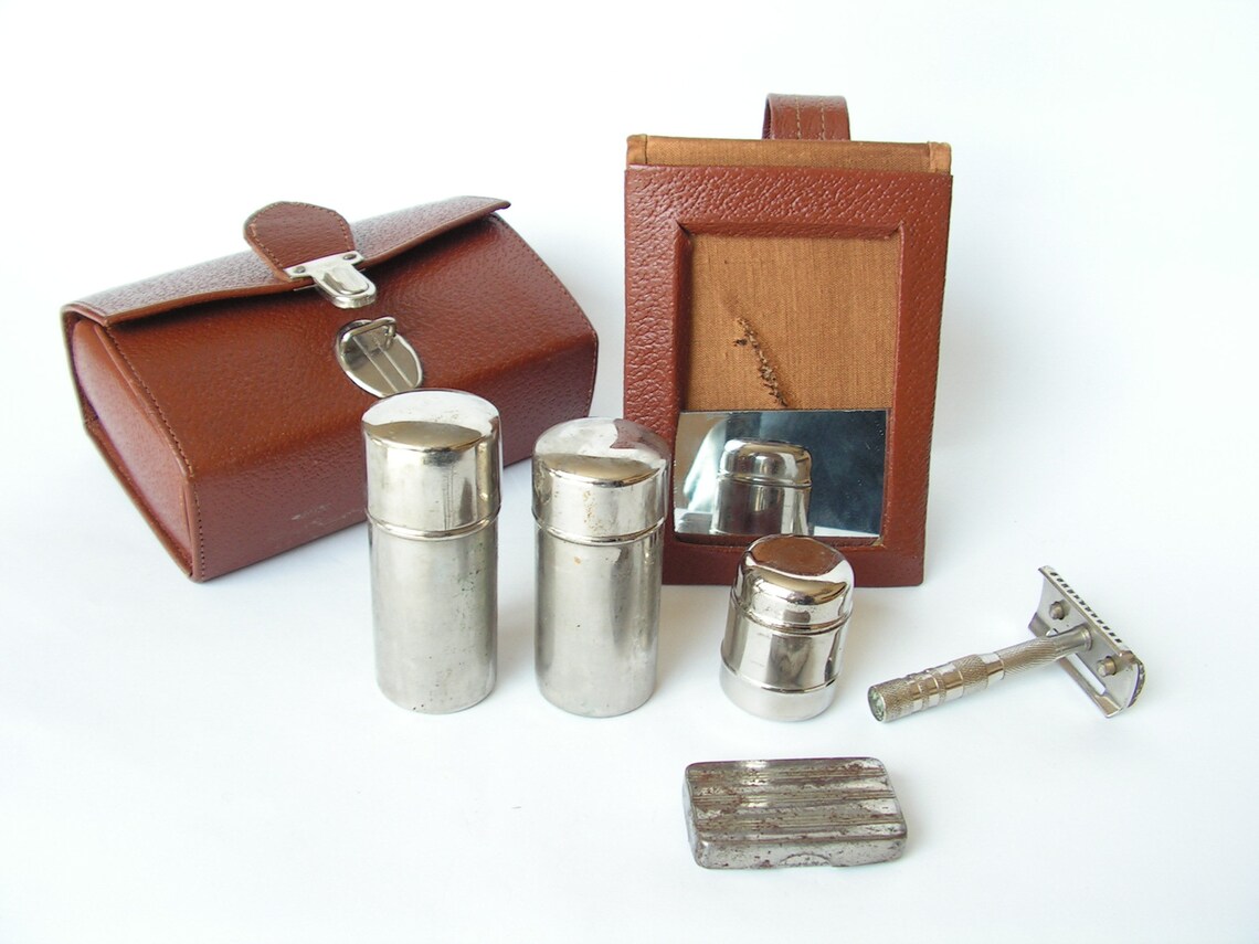 Full Set Shaving Kit Vintage Shaving Kit Men's Toiletries Etsy UK