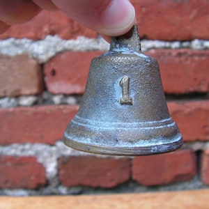 Antique brass bell Small bell patina Old Bulgarian bell Hand made bell Vintage brass bell Little bell Melodic bell