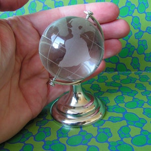 Vintage kleine Kugel Dekorative Glas Schreibtisch Globus Karte Mini transparent matt Erde Globus Welt Miniatur Globus Erde Landkarte Büro Dekor