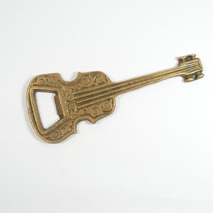 Vintage Metal Opener guitar 1960s, Bottle lovely Opener guitar, Beer Opener, Bottle Cap Opener, Bar Tool, Brass guitar, Bar Accessory