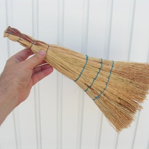 Vintage natural plants broom, Natural straw broom wire wrap, Primitive hand crafted Broom, Bulgarian folk art broom , Old cleaning tool