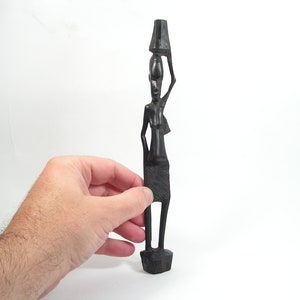 African wooden figure African ebony wood sculpture Hand carved wood african man African art Wooden art figure