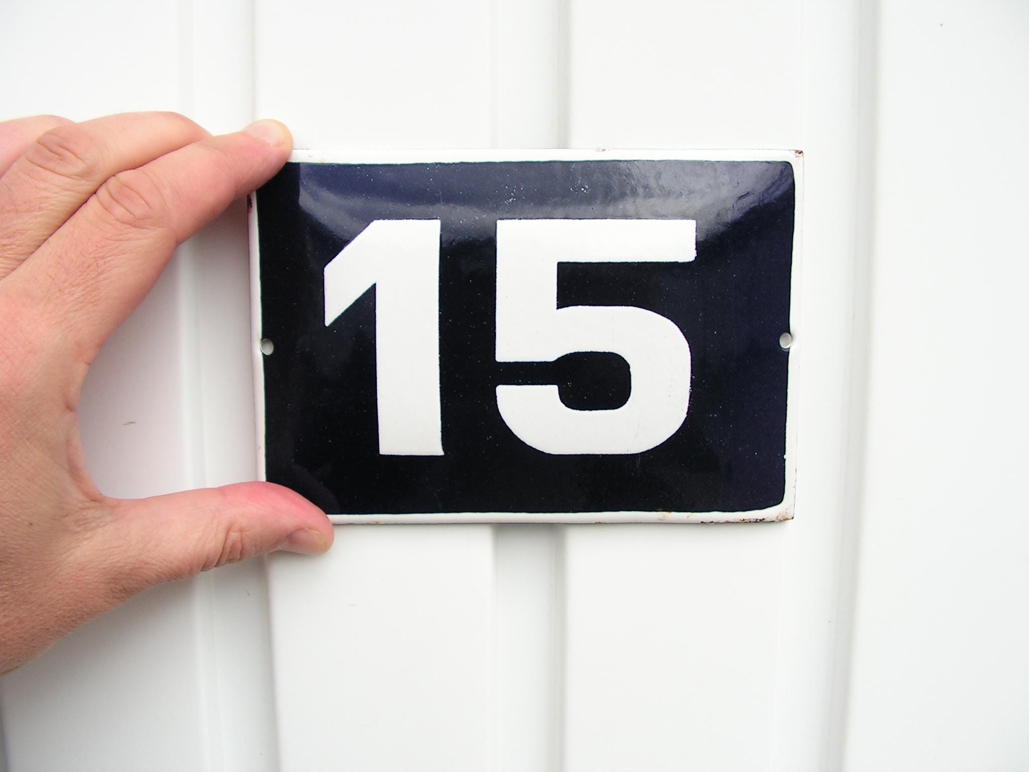 Number 15pcs Sign Vintage Enameled Number 15 Sign, Blue and White Porcelain Plaque - Etsy