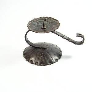 Vintage candlestick Iron candlestick Wrought lovely candle holder Iron Finger loop candleholder Old candlestick Rustic handmade candleholder