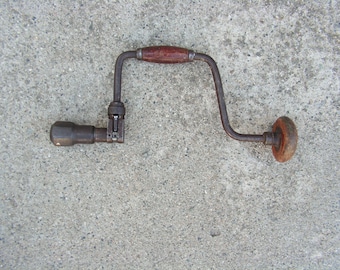 Vintage werkende handboor METABO Vintage industriële, Vintage tools, Collectible tool, Hout behandeld boor, Antieke handboor, antieke gereedschappen
