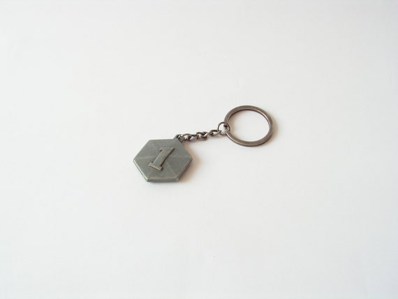 Keychain metal Number 1, Vintage keychain, Key ho… - image 3