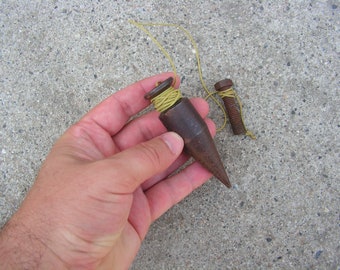 Vintage Steel Plumb Bob, Antique Industrial Decor