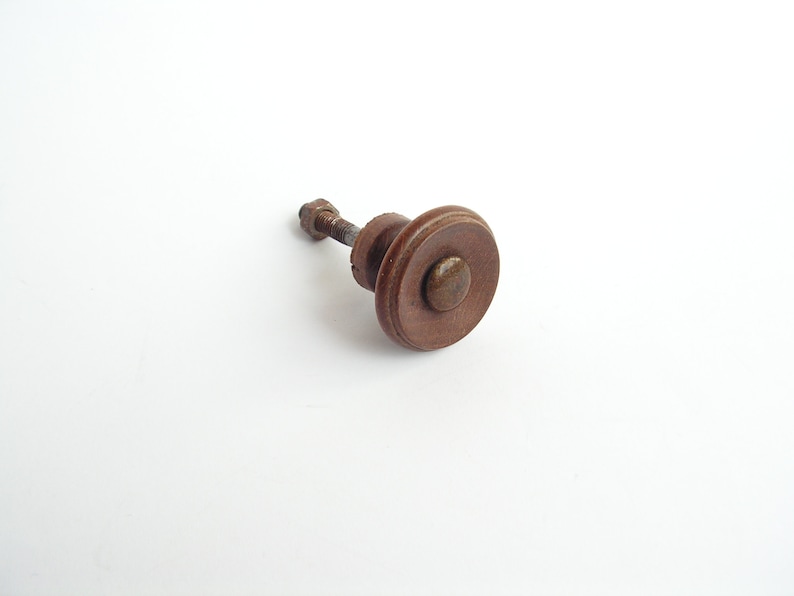 Vintage Wooden Knob 1900s Old Round Drawer Pull Dresser Wood Etsy