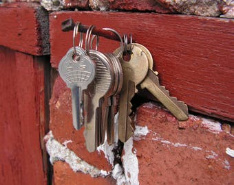 Old metal skeleton keys, Set of 9 keys, Vintage skeleton keys, Collection keys, Passkeys, Metal master keys