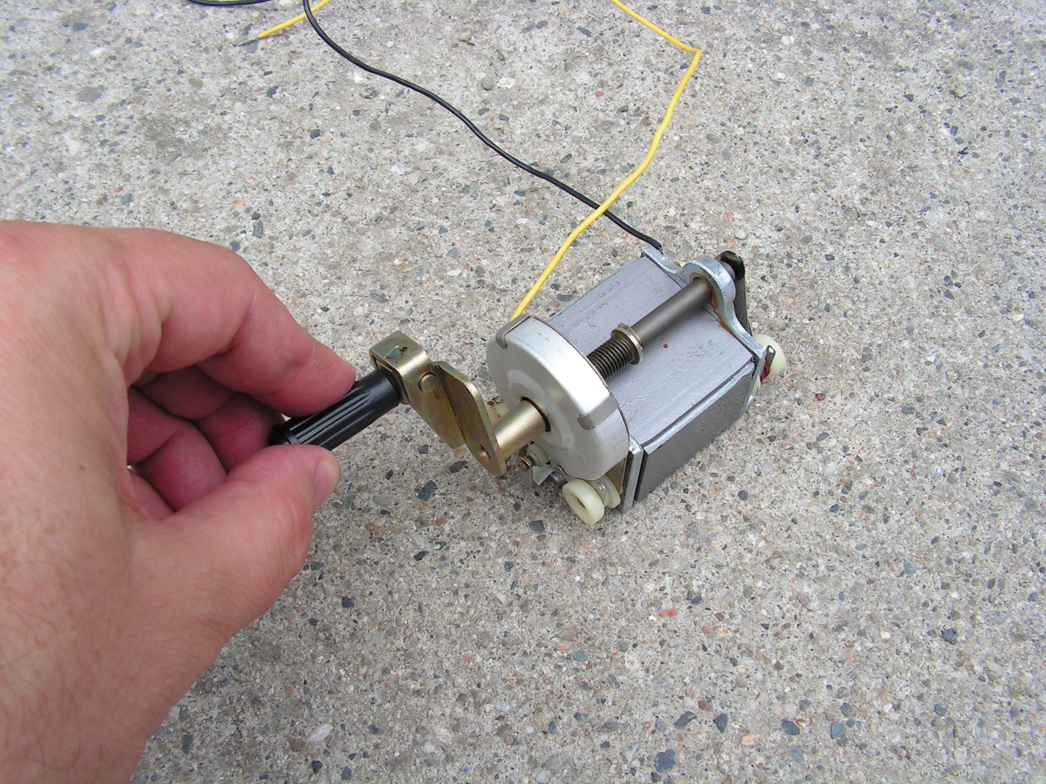 Vintage electric generator 1970s, Soviet Еlectrical motor folding handle, Small handheld power generator USSR, Old dynamo engine