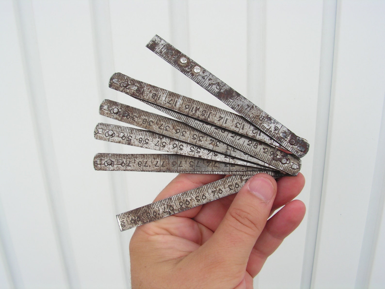 Vintage Folding Ruler Metal Folding Meter Old Pocket Ruler - Etsy