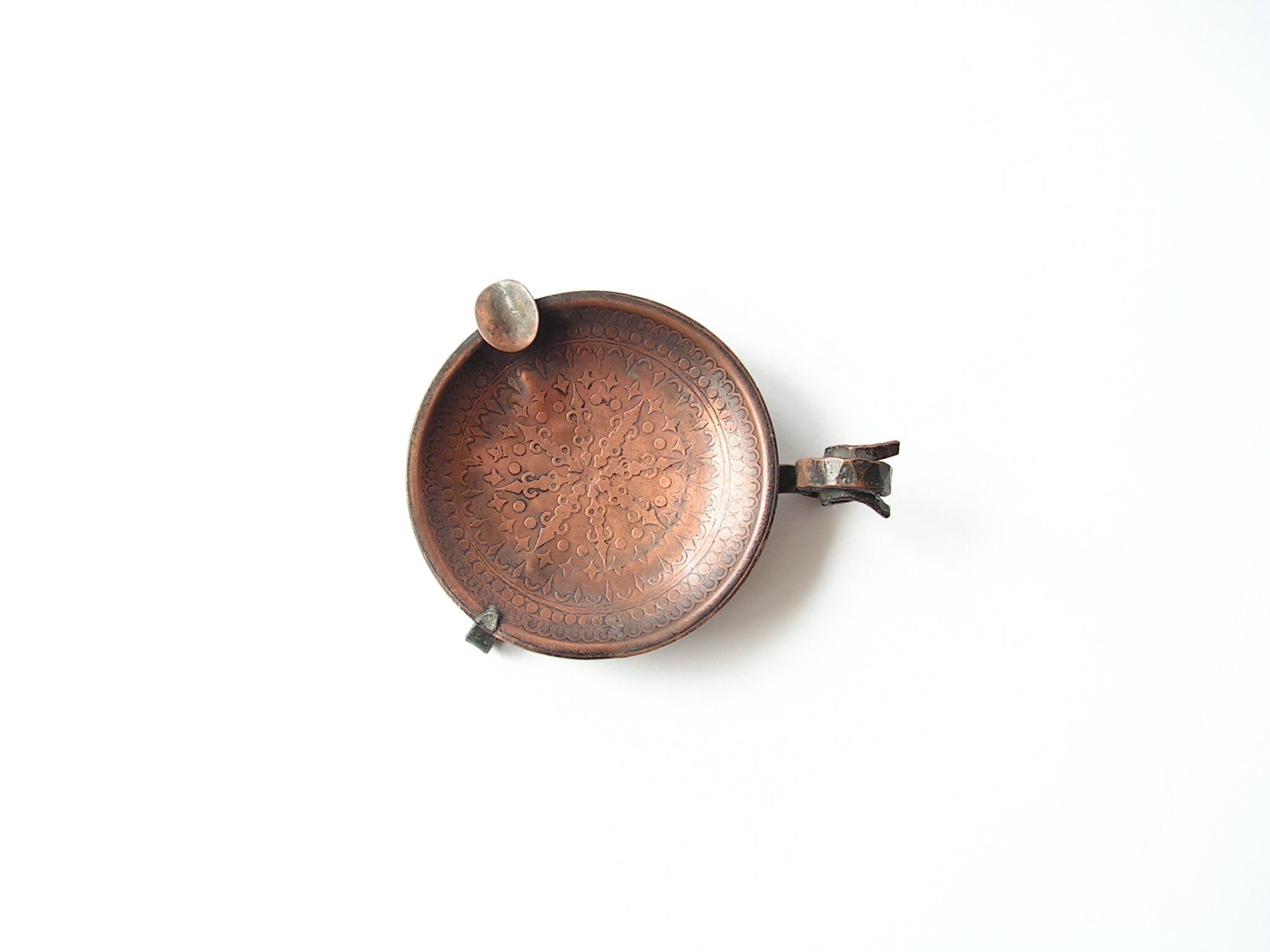 Vintage Copper Ashtray With Handle Retro Pocket Ashtray 1 Etsy