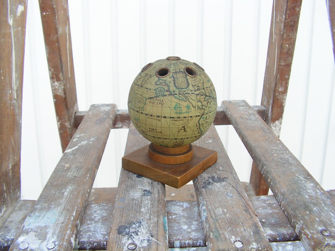 Vintage Globe Pencil Holder Retro Decorative Desk Globe for 7 Etsy