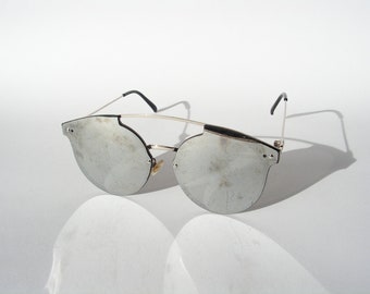 Óculos de sol aviador unissex, óculos de sol espelhados, lentes vintage, óculos de motocicleta, armação de metal, óculos de sol grandes