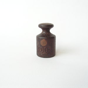 Vintage weight 200 grams, Weight scale balance, Antique weight patina rust, Marked weight, Iron weight scale balance, Marked masses
