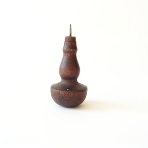 Vintage lovely awl Sewing small awl Primitive tool Unique Awl patina wooden handle Folk art wood carving Wood handle punch