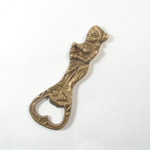 Vintage brass opener woman, Bottle opener souvenir, Bronze beer opener lady, Bottle cap opener female, Bar Tool, Bar Accessory