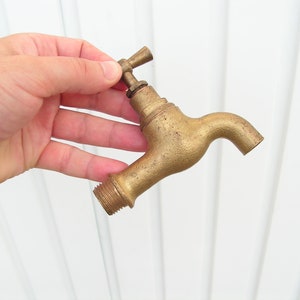Vintage Brass Water Tap Massive Bulgarian Water Faucet, Brass Spigot NOS Water Spigot Vintage Spigot Brass water faucet Industrial decor