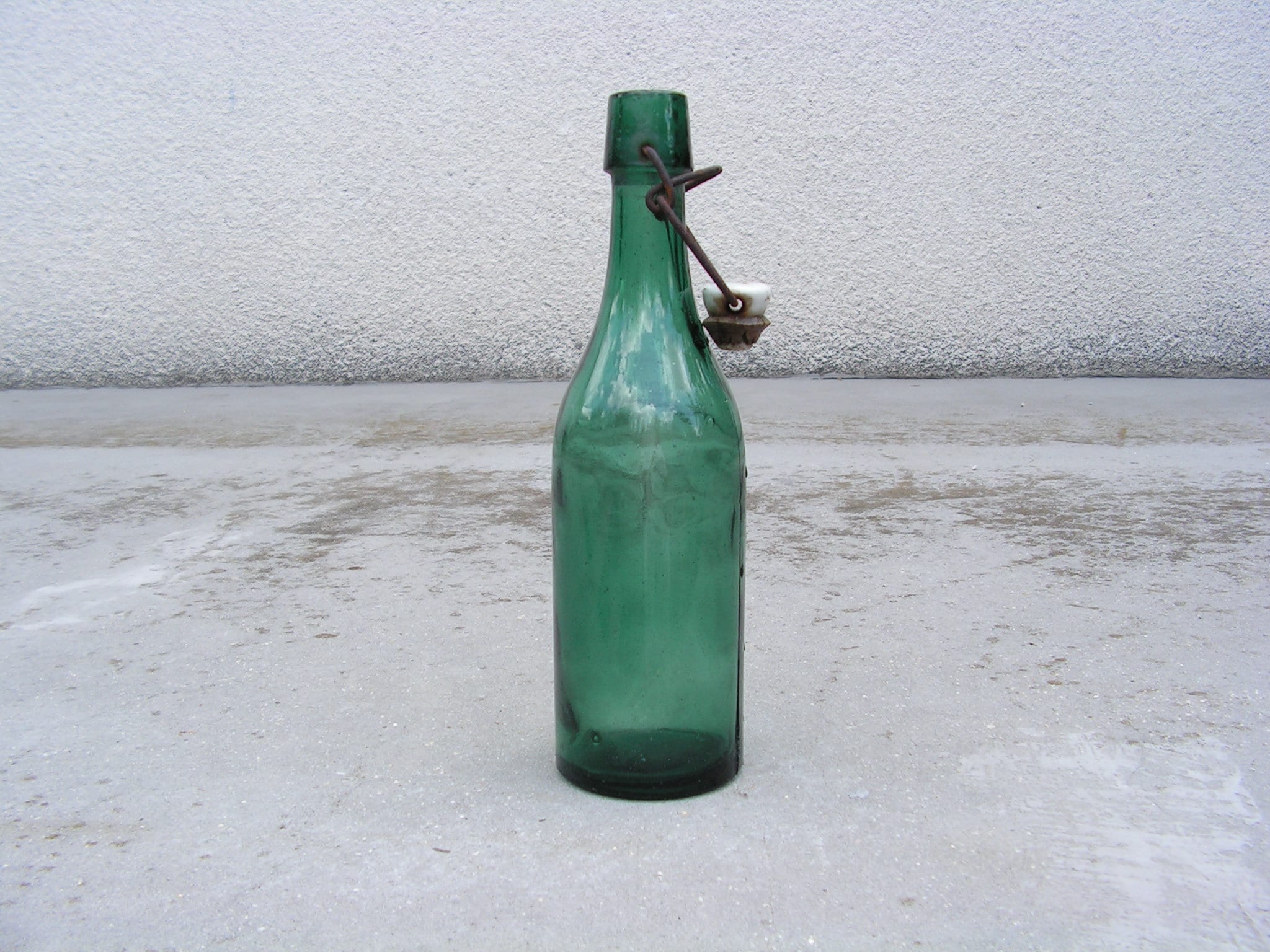 Buy Antique Glass Bottle, Old Green Bottle, Bottle Porcelain Caps 