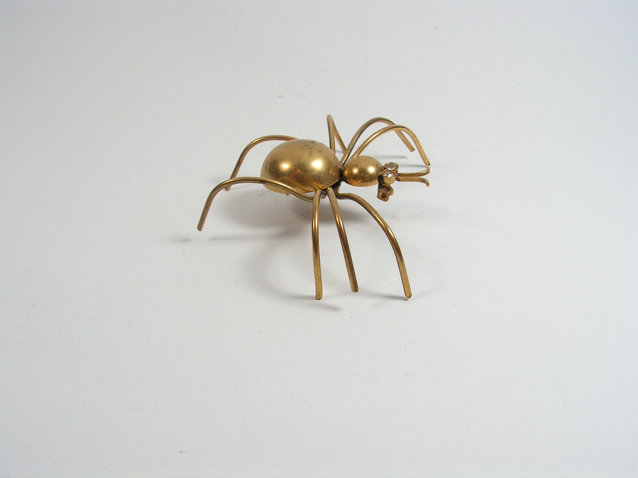 Antique Spider Brooch Without a Needle , Brass Brooch Spider, Vintage ...