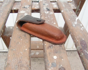 Estuche de cuero vintage, caja de encendedor para cinturón, soporte de cuero genuino marrón para cinturón, accesorio para cigarrillos, regalo para fumadores