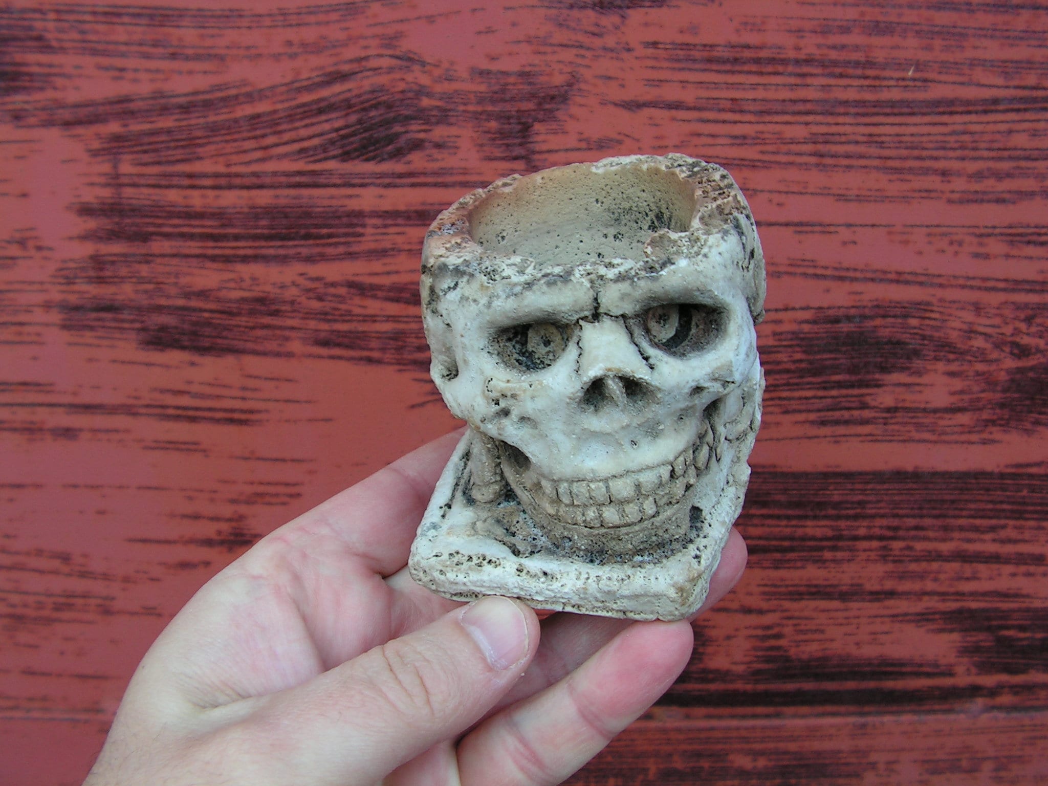 アンティーク雑貨 Vintage Skull Ashtray Vintage Ashtray Skull, Ceramics Stone Skull, Ashtray Head Man