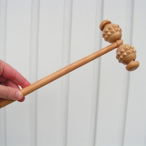 Wooden massager with handle, Wood body therapy, Massage tool, Handmade massager, Relief massager roller