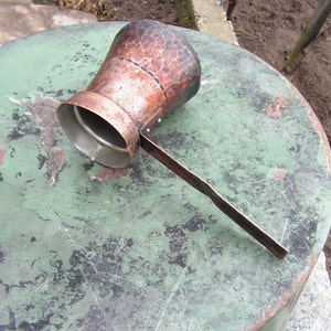 Antique Copper Coffee Jug Hand Hammered Copper Turkish Coffee Pot Copper Jug Hand Made Vintage Handcrafted Copper Ware
