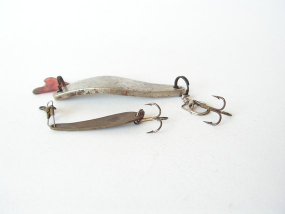 Vintage Fishing Lure, Set of 2 Fishing Lures, Old Metal Fishing