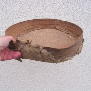 Rare Antique wooden leather sieve 1800s Primitive sieve Old large sieve Wooden sifter Antique strainer Rustic home decor