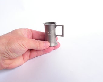 Vintage small metal measure, German measure 70s, Miniature cup with handle , Retro metal cup, Rustic kitchen decor