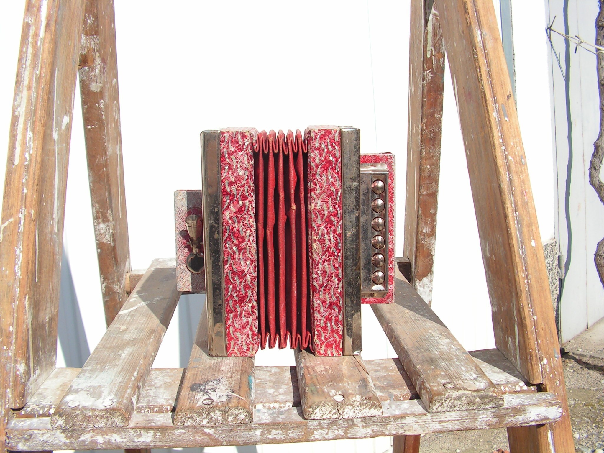 ヴィンテージ装飾アコーディオンおもちゃ、音楽付き小型アコーディオン