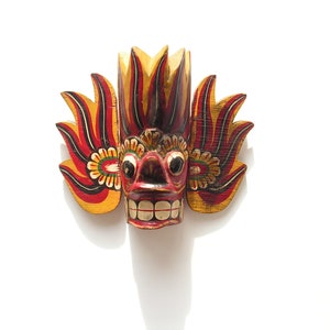 Old wooden mask for wall, Face small art mask, Gothic decor, Hand Painted Aztec decorative mask, Mayan wall mask